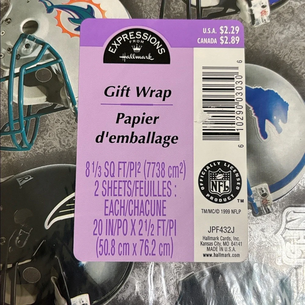NFL Wrapping paper by Hallmark, vintage
